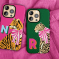 Load image into Gallery viewer, Personalized Large Initial Phone Case, Animal Print