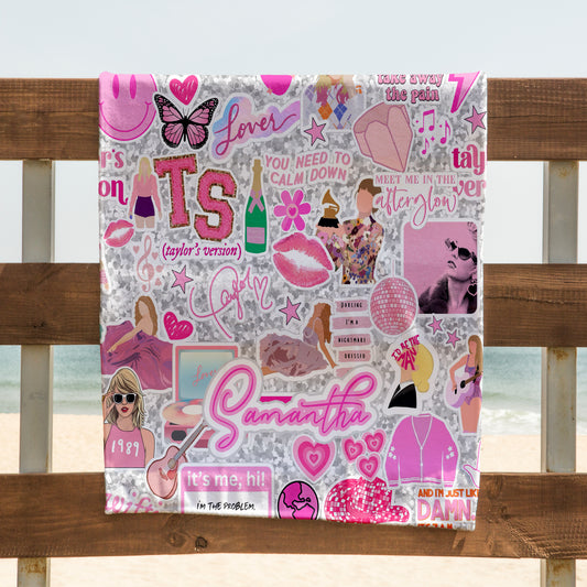 Personalized Taylor Swift Inspired Beach Towels