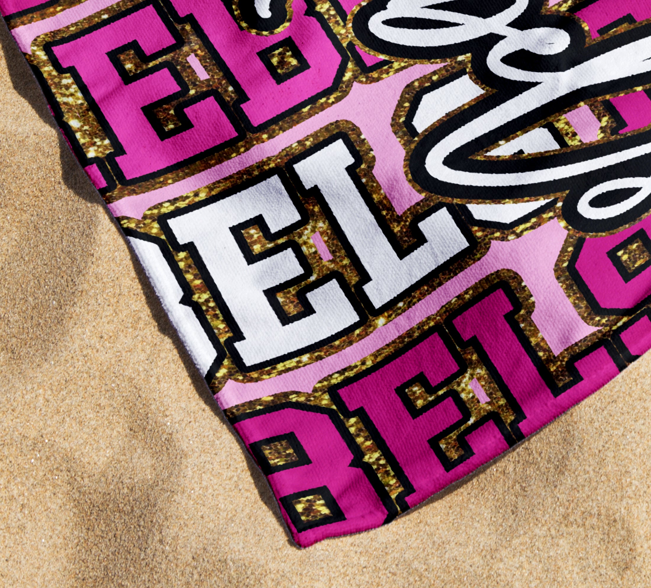 College Lightweight Beach Towels, Pink Fan Collection