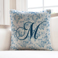 Load image into Gallery viewer, Personalized Blue Roses Bow Coquette Pillow Cover
