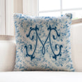 Load image into Gallery viewer, Personalized Blue Roses Bow Coquette Pillow Cover