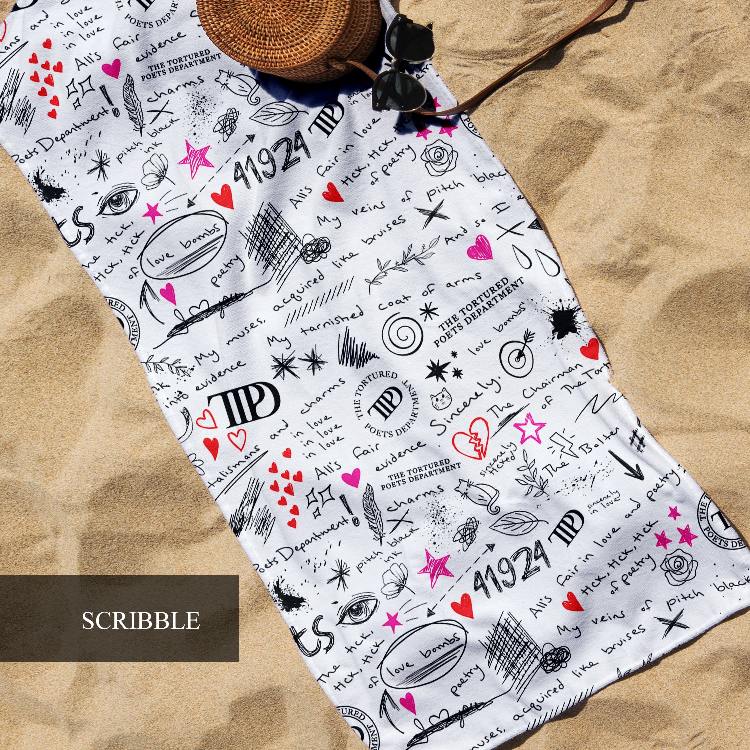 Taylor Swift Poets Department Inspired Lightweight Beach Towels