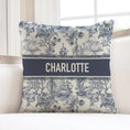 Load image into Gallery viewer, Toile Slate Blue Pattern Pillow Cover