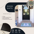 Load image into Gallery viewer, Door Mat, Personalized Mat, Outdoor or Indoor Mat, Floor Entry Mat, Large Doormat, Hydrangeas, Preppy, Green Vines, Name and Initial Gift