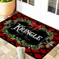 Load image into Gallery viewer, Christmas Custom Door Mat, Personalized Mat, Outdoor or Indoor, Floor Entry Mat, Doormat, Holiday, Preppy, Name Initial, Winter, Holly, Bows