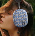 Load image into Gallery viewer, Personalized Airpods Max Covers, Custom Air Pod Max, Snap Headphone Protective Cover, Initials,Letters, Flowers, Floral Harlequin Diamonds