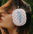 Load image into Gallery viewer, Personalized Airpods Max Covers, Custom Air Pod Max, Snap Headphone Protective Cover, Initials,Letters, Minimalist, Pastel Checkers, Neutral