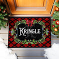 Load image into Gallery viewer, Christmas Custom Door Mat, Personalized Mat, Outdoor or Indoor, Floor Entry Mat, Doormat, Holiday, Preppy, Name Initial, Winter, Holly, Bows