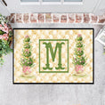 Load image into Gallery viewer, Door Mat, Personalized Mat, Outdoor or Indoor Mat, Floor & Entry Mat, Large Doormat, Topiary, Spring Summer Porch Decor, Toile, chinoiserie
