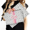 Load image into Gallery viewer, Custom Accessory Zip Bag, Pouch, Clutch, Makeup, Travel, Tech,Monogram, Personalized, Letter, Initial, Polka Dots, Dalmation Black, Stripe