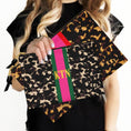 Load image into Gallery viewer, Custom Accessory Zip Bag, Pouch, Clutch, Makeup Bag, Travel Pouch, Tech, Large, Monogram, Personalized, Letter, Initial, Tortoise, Stripe
