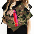 Load image into Gallery viewer, Custom Accessory Zip Bag, Pouch, Clutch, Makeup, Travel, Cosmetics, Tech, Monogram, Personalized, Letter, Initial, Camo, Stripe