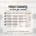 Load image into Gallery viewer, The image is a product guarantee advertisement featuring a list of benefits and services offered by the company.