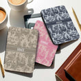 Load image into Gallery viewer, Personalized Kindle Case, Paperwhite 7”, Colorsoft Signature 2024, Custom Cover, Monogram, Handle, Initials, Preppy Toile, Pink, Tan, Blue