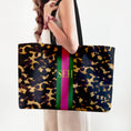 Load image into Gallery viewer, Custom Tote Bag, Large Travel Bag, Overnight, Monogram, Personalized, Letter, Initial, Tortoise Shell, Stripe, Red, Green, Pink, Blue