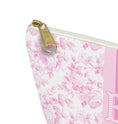 Load image into Gallery viewer, Custom Zip Bags, Pouch, Travel, Tech, Monogram, Personalized, Letter, Initial, Makeup, Accessory, Love Fancy Roses, Preppy,Green, Blue, Pink
