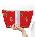 Load image into Gallery viewer, Custom Zip Bags, Pouch, Travel, Tech, Monogram, Personalized, Letter,Initial, Makeup, Accessory, Tiger, Stripe, Pink