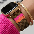 Load image into Gallery viewer, Personalized Apple Watch Band, Custom Strap, Smart Watch, 38, 40, 41, 42, 44, 45, 49, 3 4 5 6 7 8 9 10 SE, Letter, Initials, Brown Checker