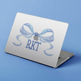 Load image into Gallery viewer, Custom MacBook Case, Air, Pro, Personalized Laptop Cover, 2-Pieces, Monogram Tech, Preppy, Initials, Name, Fancy Love Bow, Pink or Blue