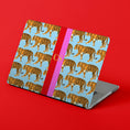 Load image into Gallery viewer, Custom MacBook Case, Air, Pro, Personalized Laptop Cover, 2-Pieces, Monogram Tech, Preppy, Initials, Stripes, Tigers