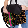 Load image into Gallery viewer, Custom Tote Bag, Large Travel Bag, Overnight, Monogram, Personalized, Letter, Initial, Tortoise Shell, Stripe, Red, Green, Pink, Blue