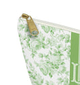 Load image into Gallery viewer, Custom Zip Bags, Pouch, Travel, Tech, Monogram, Personalized, Letter, Initial, Makeup, Accessory, Love Fancy Roses, Preppy,Green, Blue, Pink