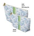 Load image into Gallery viewer, Custom Zip Bags, Pouch, Travel, Tech, Monogram, Personalized, Letter, Initial, Makeup, Accessory, Love Fancy Roses, Preppy,Green, Blue, Pink
