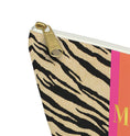 Load image into Gallery viewer, Custom Zip Bags, Pouch, Travel, Tech, Monogram, Personalized, Letter,Initial, Makeup, Accessory, Zebra Pattern, Stripe, Pink, Black, Green
