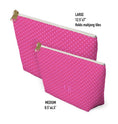 Load image into Gallery viewer, Custom Zip Bags, Pouch, Travel, Tech, Monogram, Personalized, Letter,Initial, Makeup, Accessory, Mini Polka Dots, Brown, Pink, Green, Red