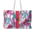 Load image into Gallery viewer, Custom Mahjong Tote Bag, Large Travel Bag, Monogram, Rope, Personalized, Letter, Initial, Dice, Chinoiserie, Pagoda, Fun, Mahjong Gift