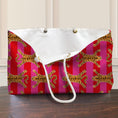 Load image into Gallery viewer, Custom Tote Bag, Large Travel Bag, Monogram, Rope, Personalized, Letter, Name, Initial, Preppy, Tiger Rug, Stripes, Mahjong Bag, Gift