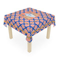 Load image into Gallery viewer, Custom Mahjong Tablecloth, Card Game Table Cover, Monogram, Personalized, Letter, Initial, Preppy, Ginger Jar, Leopards, Peachy Blue