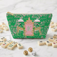 Load image into Gallery viewer, Custom Mahjong Zip Bag, Tile Pouch, Travel, Tech, Game Bag, Chinoiserie, Preppy, Large, Monogram, Personalized, Letter, Initial, Dice, Toile