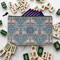 Load image into Gallery viewer, Custom Zip Mahjong Card Bag, Monogram, Personalized, Letter, Initial, Travel Pouch, Preppy, Vintage Flamingo, Pineapple, Classy, Blue, Pink