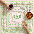 Load image into Gallery viewer, Custom Mahjong Tablecloth, Card Game Table Cover, Monogram, Personalized, Letter, Initial, Preppy, Pastel Watercolor Flowers