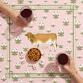 Load image into Gallery viewer, Custom Mahjong Tablecloth, Card Game Table Cover, Monogram, Personalized, Pastel Cottage Core, Longhorn Cattle Cow, Preppy, Grand Millennial