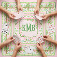 Load image into Gallery viewer, Custom Mahjong Tablecloth, Card Game Table Cover, Monogram, Personalized, Letter, Initial, Preppy, Pastel Watercolor Flowers