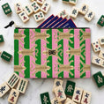 Load image into Gallery viewer, Custom Zip Mahjong Card Bag, Monogram, Personalized, Letter, Initial, Travel Pouch, Tech, Chinoiserie, Preppy, Leopard, Cheetah Rug, Stripes