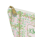 Load image into Gallery viewer, Custom Mahjong Zip Bag, Tile Pouch, Games, Large, Monogram, Personalized, Letter, Initial, Preppy, Dainty, Pastel, Whimsy Flowers and Twigs