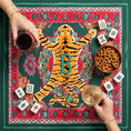 Load image into Gallery viewer, Custom Mahjong Tablecloth, Card Game Cover, Monogram, Personalized, Letter, Initial, Preppy, Tibetan Tiger, Oriental Rug Design
