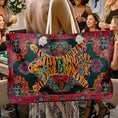Load image into Gallery viewer, Custom Mahjong Tote Bag, Large Travel Bag, Monogram, Rope, Personalized, Letter, Initial, Preppy, Tibetan Tiger Animal, Oriental Rug Design