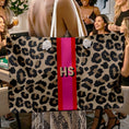 Load image into Gallery viewer, Custom Mahjong Tote Bag, Large Travel Bag, Monogram, Rope, Personalized, Letter, Initial, Totroise, Leopard Cheetah, Zebra, Tiger