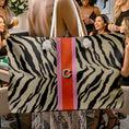 Load image into Gallery viewer, Custom Mahjong Tote Bag, Large Travel Bag, Monogram, Rope, Personalized, Letter, Initial, Totroise, Leopard Cheetah, Zebra, Tiger