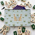 Load image into Gallery viewer, Custom Mahjong Tile Zip Bag, Card Pouch, Game Bag, Preppy, Monogram, Personalized, Letter, Initial, Grand millennial, Leopards, Cottage Core