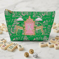 Load image into Gallery viewer, Custom Mahjong Card Zip Accessory Bag, Pouch, Game, Chinoiserie, Card Holder, Monogram, Personalized, Letter, Initial, Dice, Toile, Gift