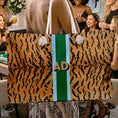 Load image into Gallery viewer, Custom Mahjong Tote Bag, Large Travel Bag, Monogram, Rope, Personalized, Letter, Initial, Totroise, Leopard Cheetah, Zebra, Tiger