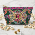 Load image into Gallery viewer, Custom Mahjong Tile Zip Bag, Card Pouch, Game Bag, Preppy, Monogram, Personalized, Letter, Initial, Leopard Cheetah Oriental Rug, Animal
