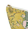 Load image into Gallery viewer, Custom Zip Mahjong Card Bag, Monogram, Personalized, Letter, Initial, Travel Pouch, Tech, Chinoiserie, Preppy, Golden Vintage Birds