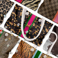 Load image into Gallery viewer, Custom Mahjong Tote Bag, Large Travel Bag, Monogram, Rope, Personalized, Letter, Initial, Totroise, Leopard Cheetah, Zebra, Tiger