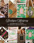 Load image into Gallery viewer, Custom Mahjong Mat, Neoprene, Personalized, Monogram, Letter, Initial, Pond Floral Design, Cottage Garden Print, Vintage Botanical Landscape
